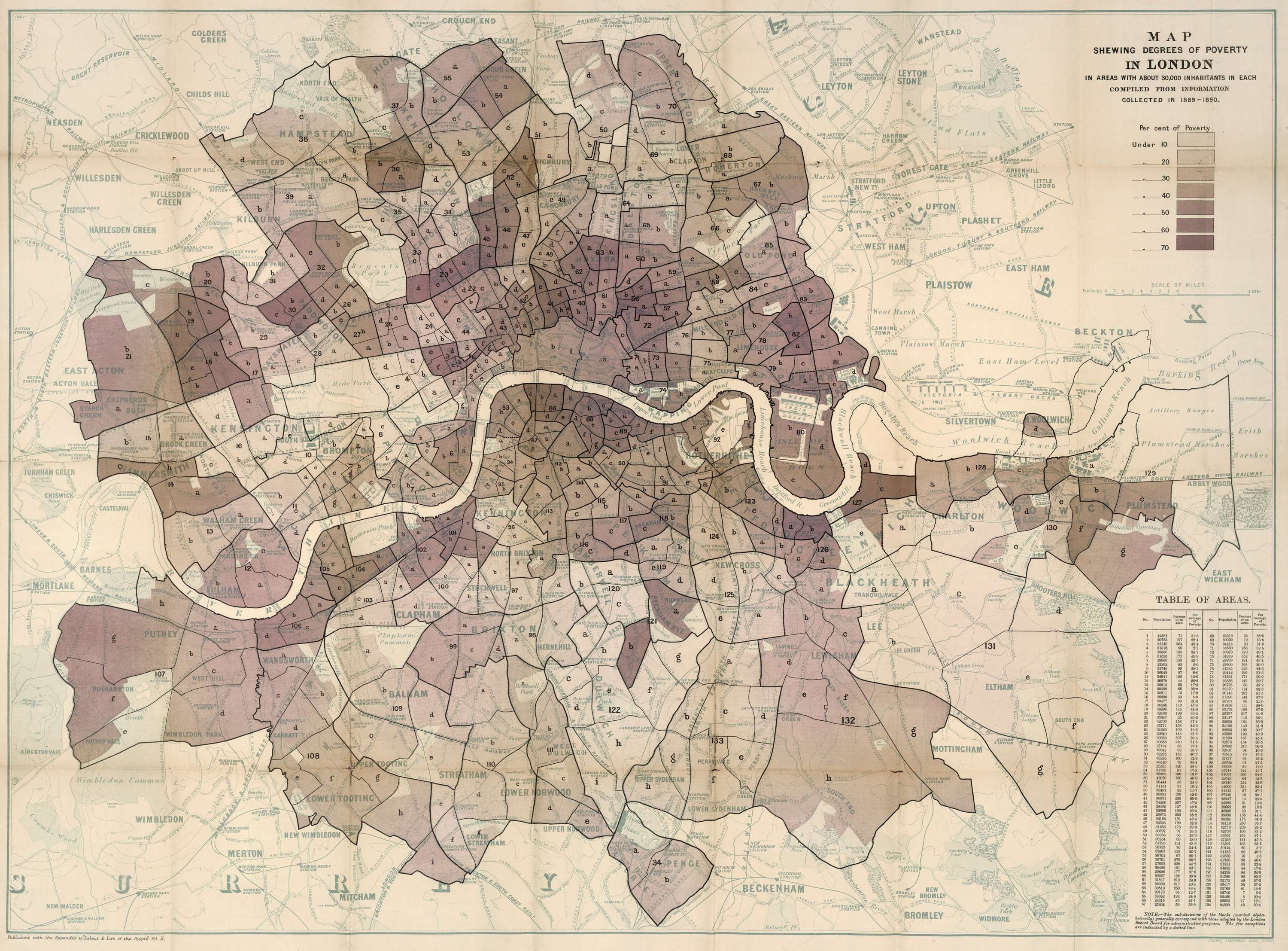 Descriptive map of London poverty