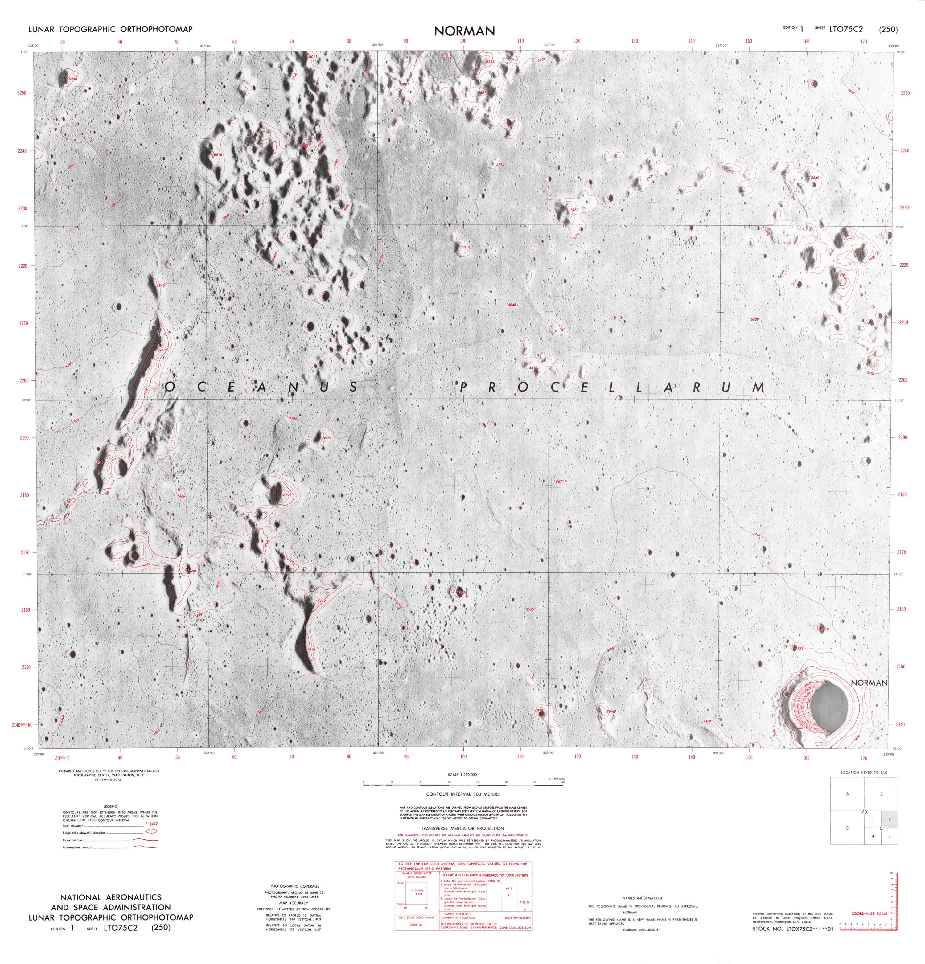 Lunar Topographic Orthophotomap