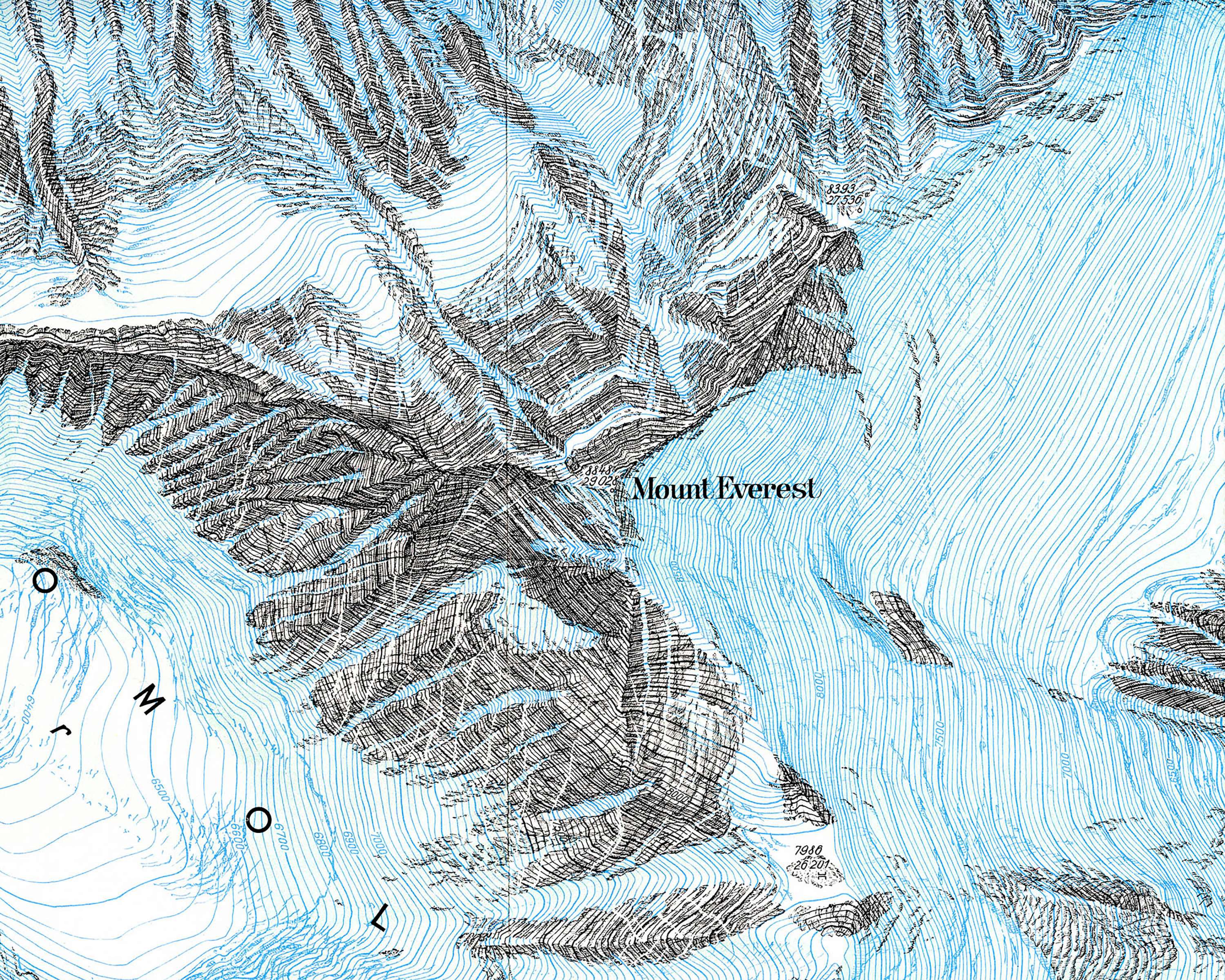 Mount Everest Cartography. 